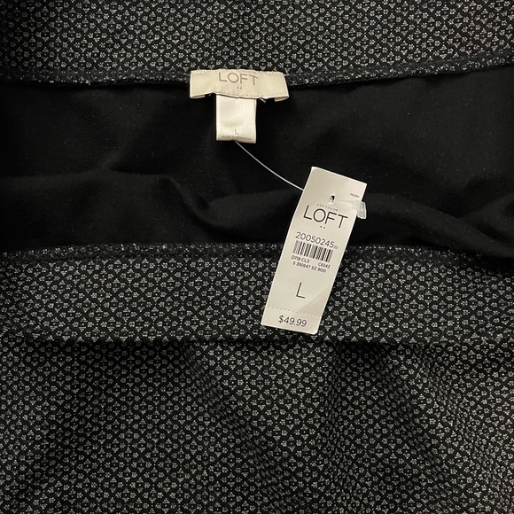 NWT LOFT Women’s A Line Black Gray Pattern Stretch Skirt, Size Large - Picture 5 of 5